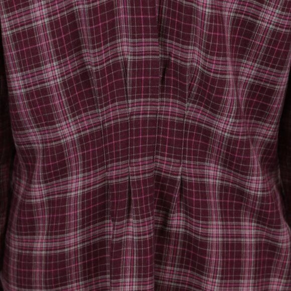 Royal Robbins Women's Medium Purple Plaid Wool Blend Long Sleeve Button Up Shirt - Picture 5 of 8